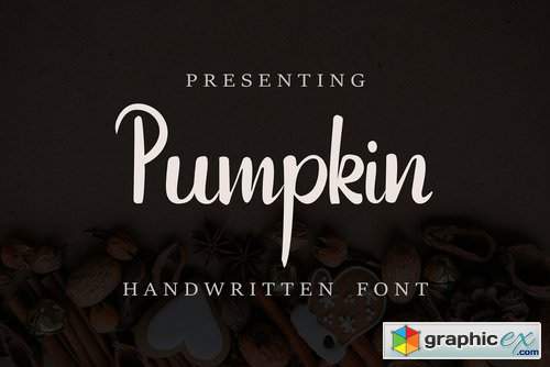 Pumpkin Font + FREE floral patterns