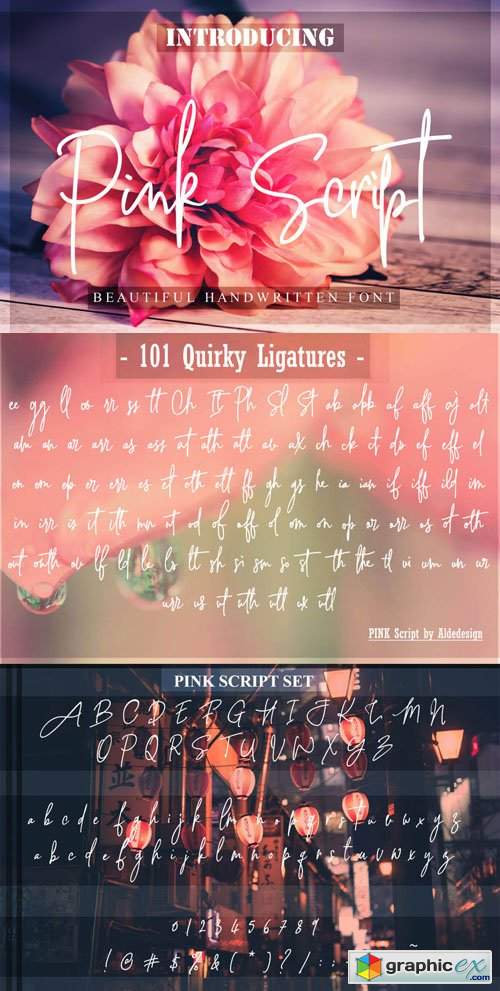 Pink Handwritten Script Font