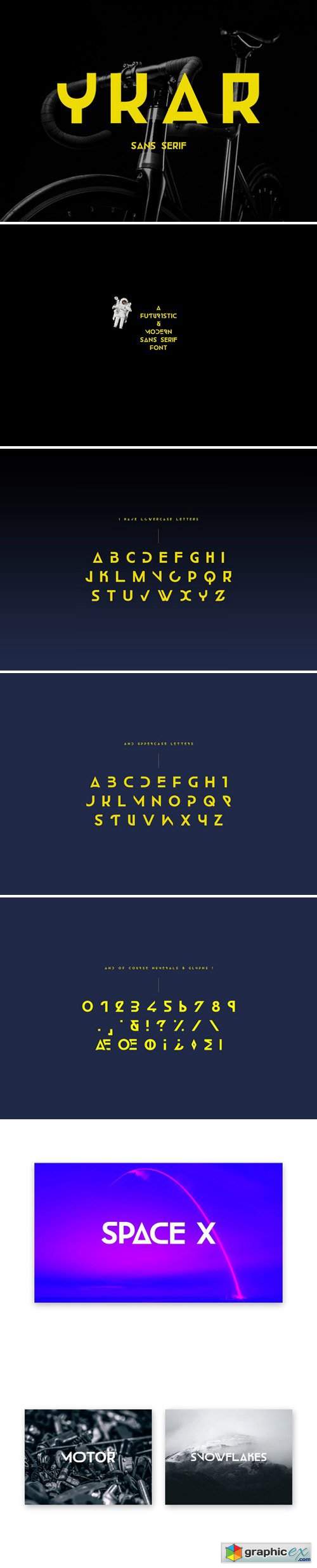 Ykar — futuristic sans serif font