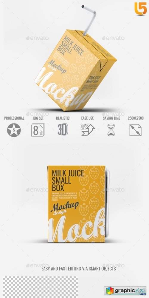Milk or Juice Small Box Mock-Up