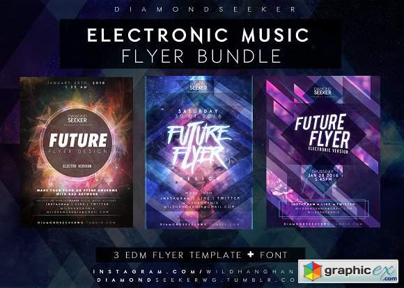 Electro Music Sound Flyer Templates