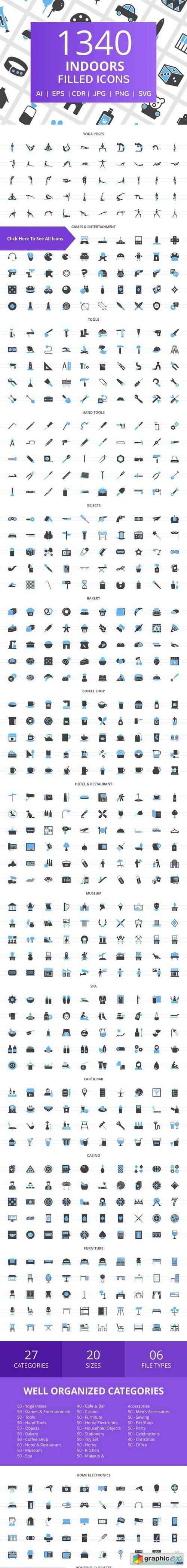 1340 Indoors Filled Icons