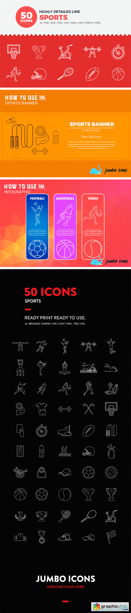 JI-Line Sports Icons Set