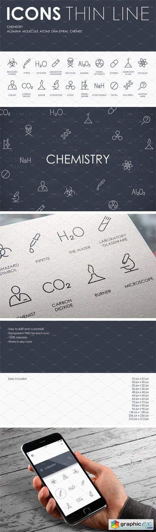 Chemistry Thinline Icons