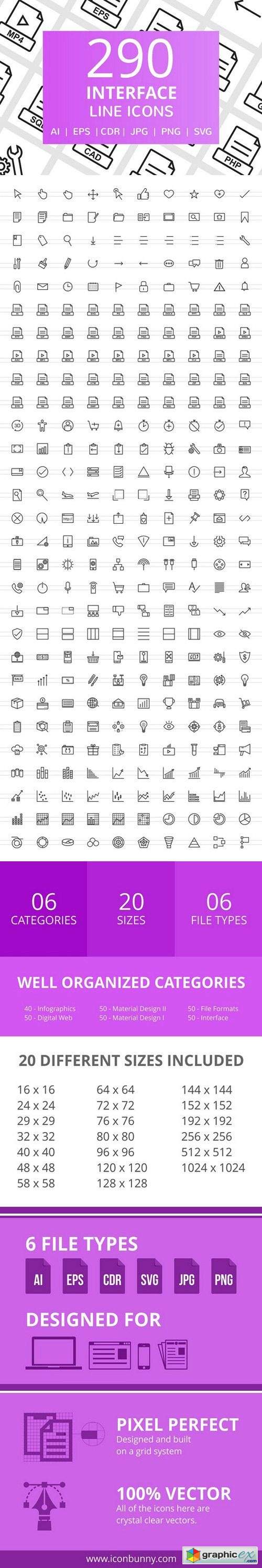 290 Interface Line Icons