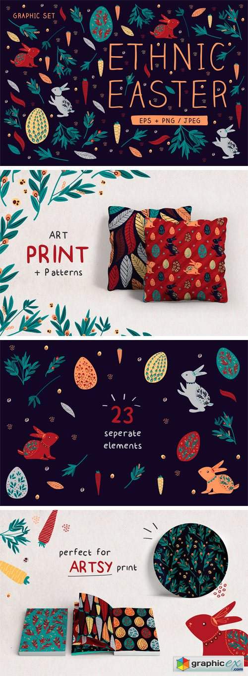 Ethnic Easter Graphic Set