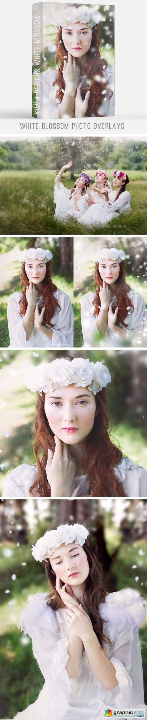 White Blossom Photoshop Overlays