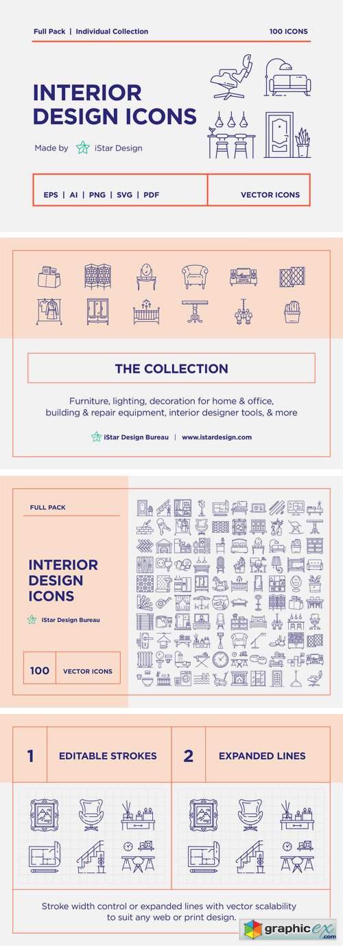 Interior Design Icons Set