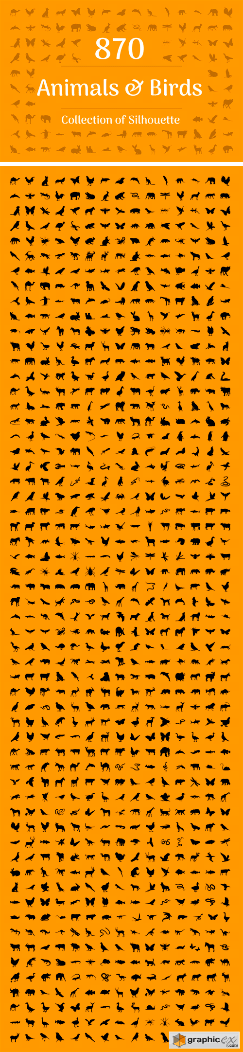 870 Animals and Birds Silhouette