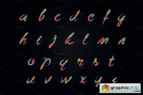 Colorful Brushy Font (Rainbow Font)