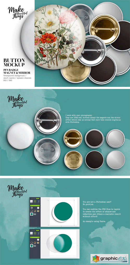 Isolated Pin Button Mockup #1818