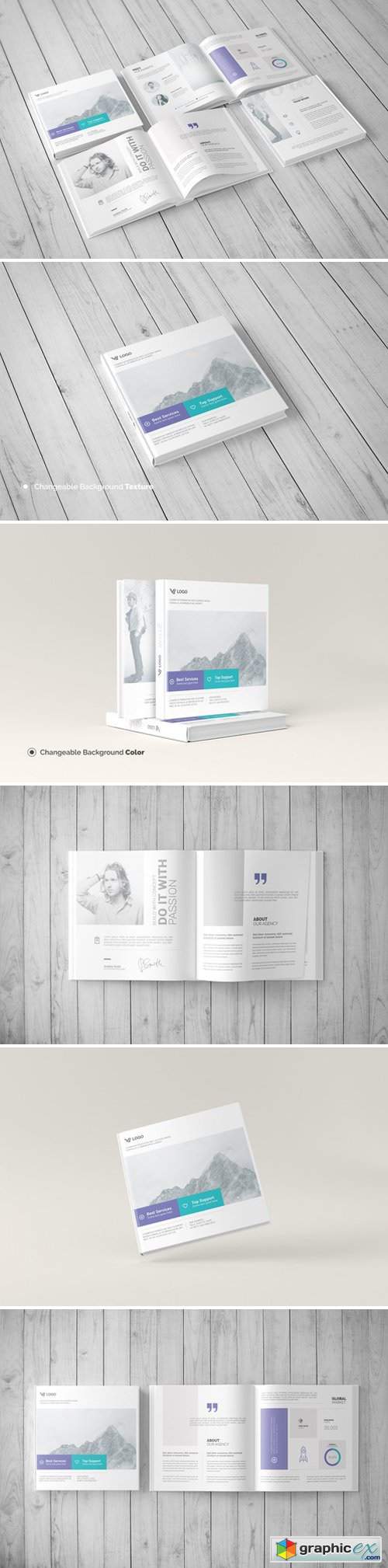 Square Book Mock-Up / Hardcover 1536867