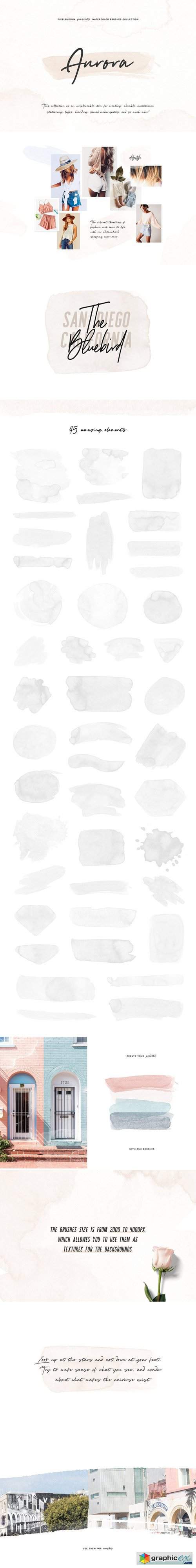 Aurora Watercolor Brushes Collection