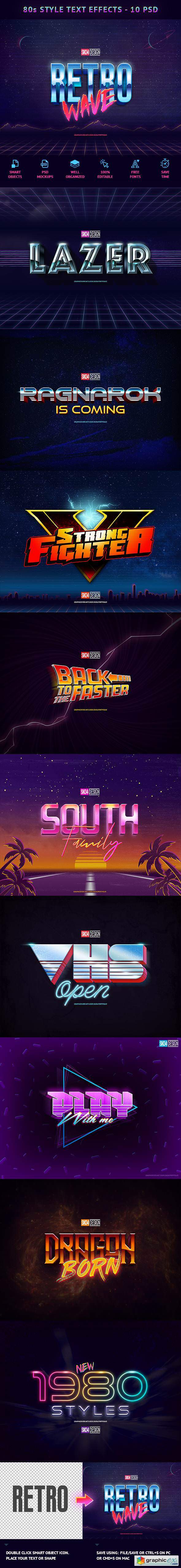 80s Text Effects - 10 PSD