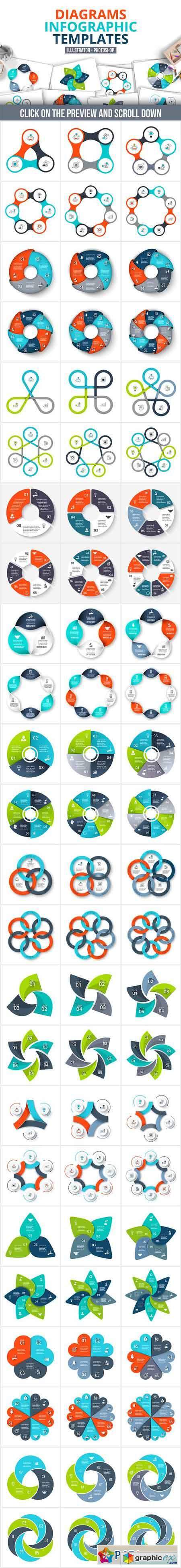 Diagrams infographic templates
