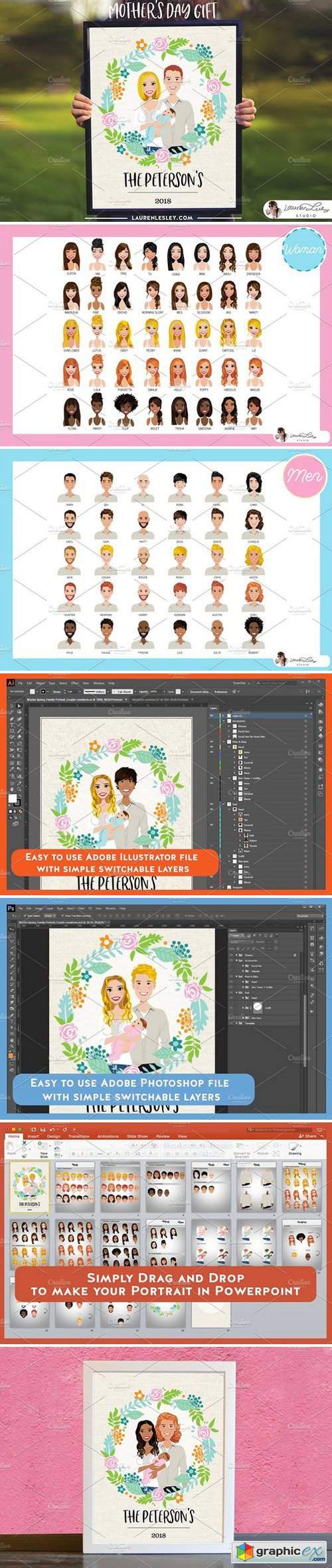 Mother's Day Family Portrait Builder