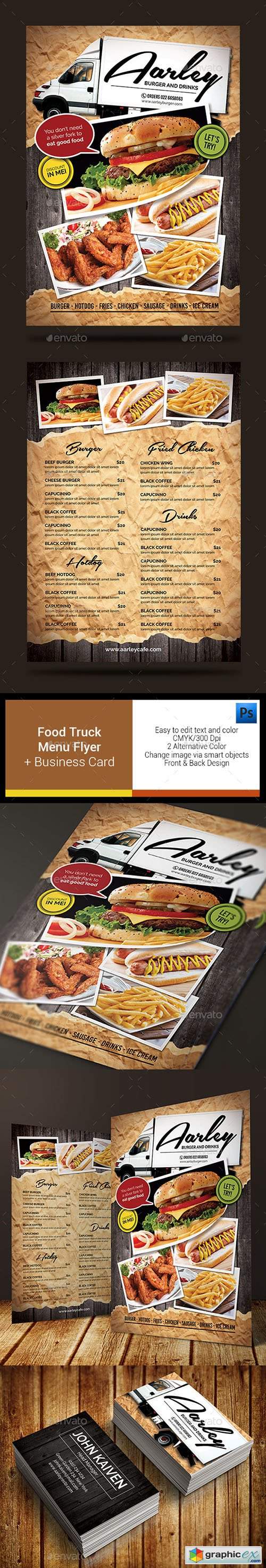 Food Truck Menu Flyer + Business Card