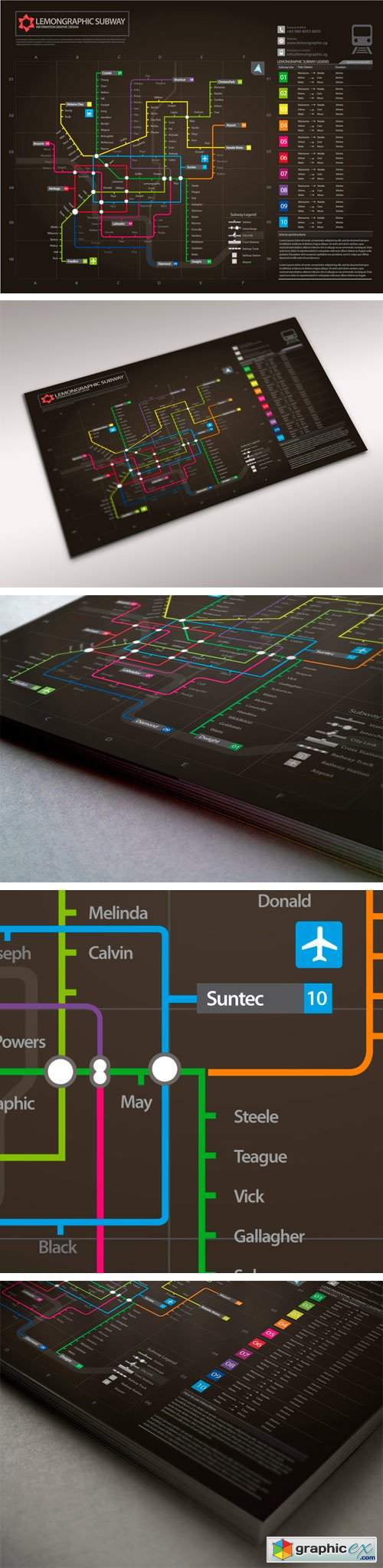 Neon Subway Map Information Design