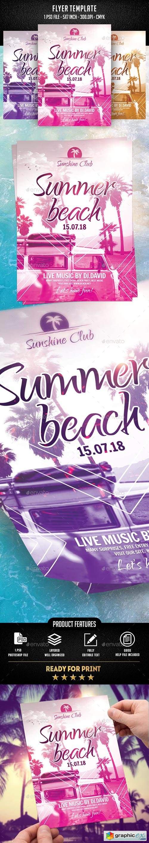 Summer Beach Flyer Template 21964666