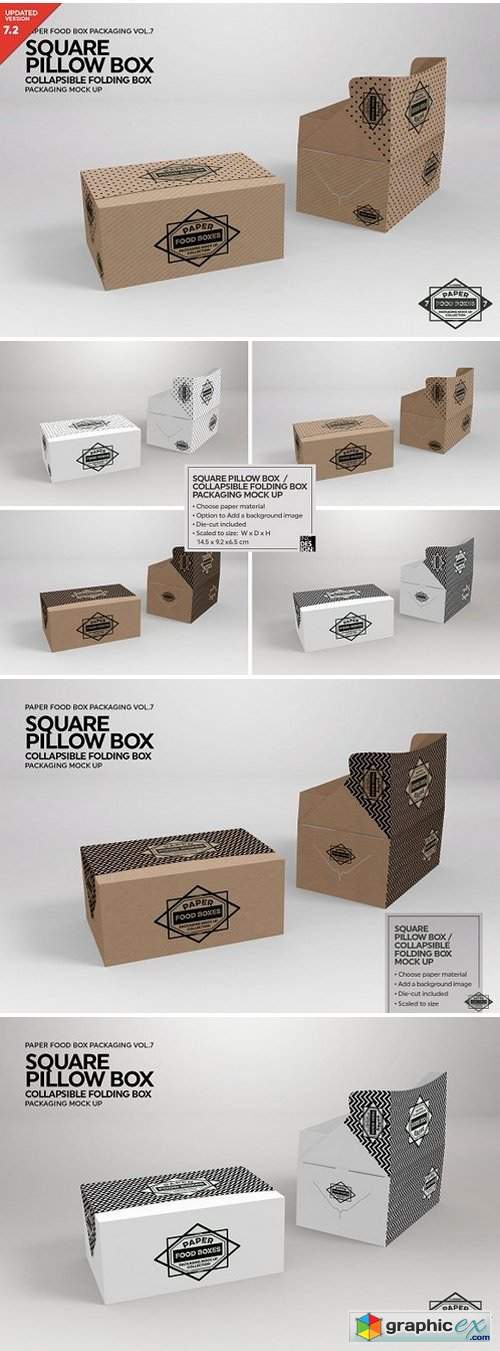 Square Pillow Box Packaging Mockup