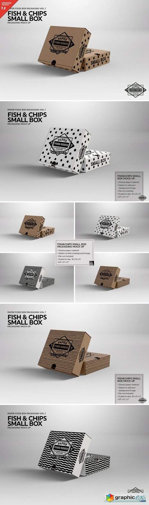 Small Fish and Chips Box Mockup