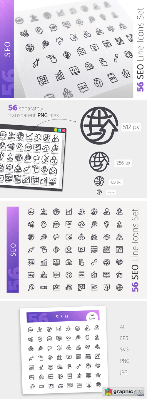 SEO Line Icons Set