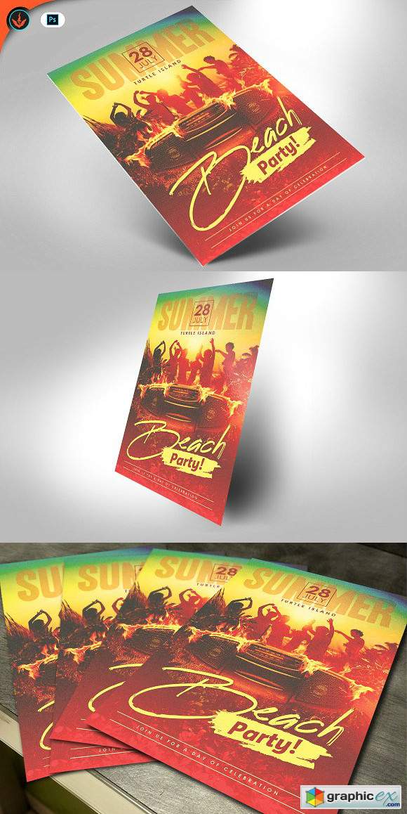 Beach Party Flyer Template 2583067