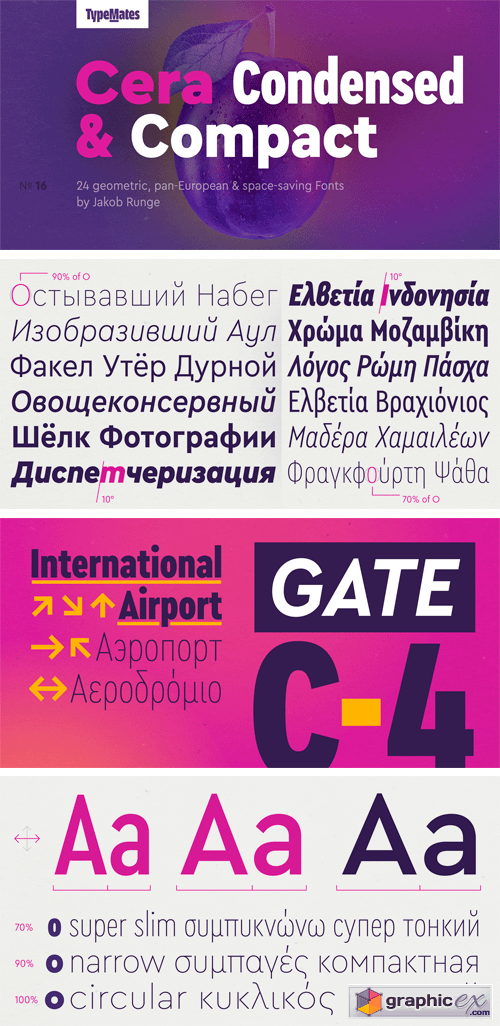 Cera Condensed & Compact Pro Font Family