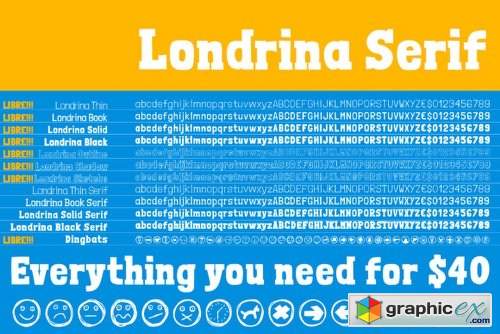 Londrina Serif Font Family - 5 Fonts