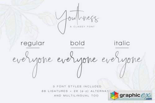 Youthness Font Family - 4 Fonts