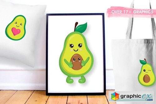 Avocado graphics and illustrations
