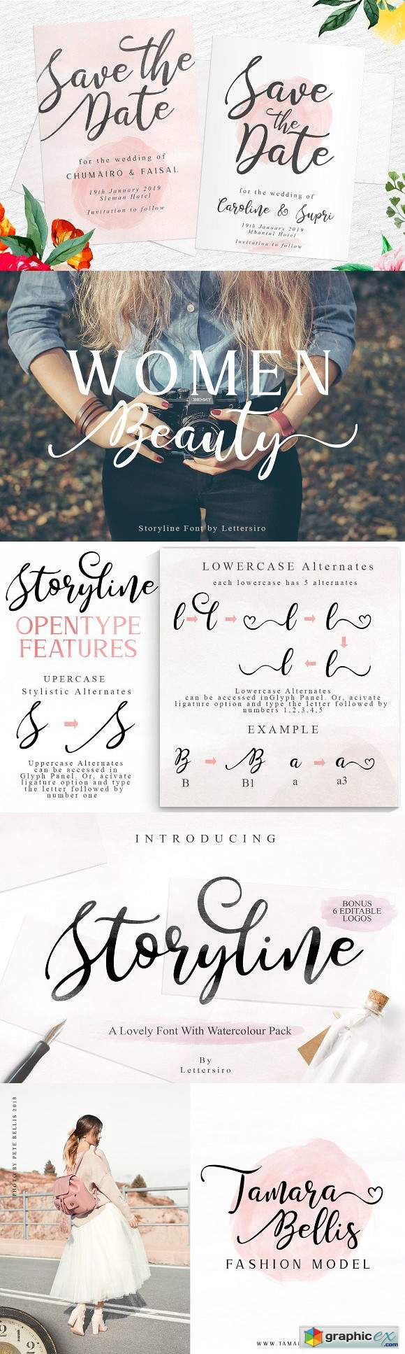 Storyline Font & Watercolour Pack