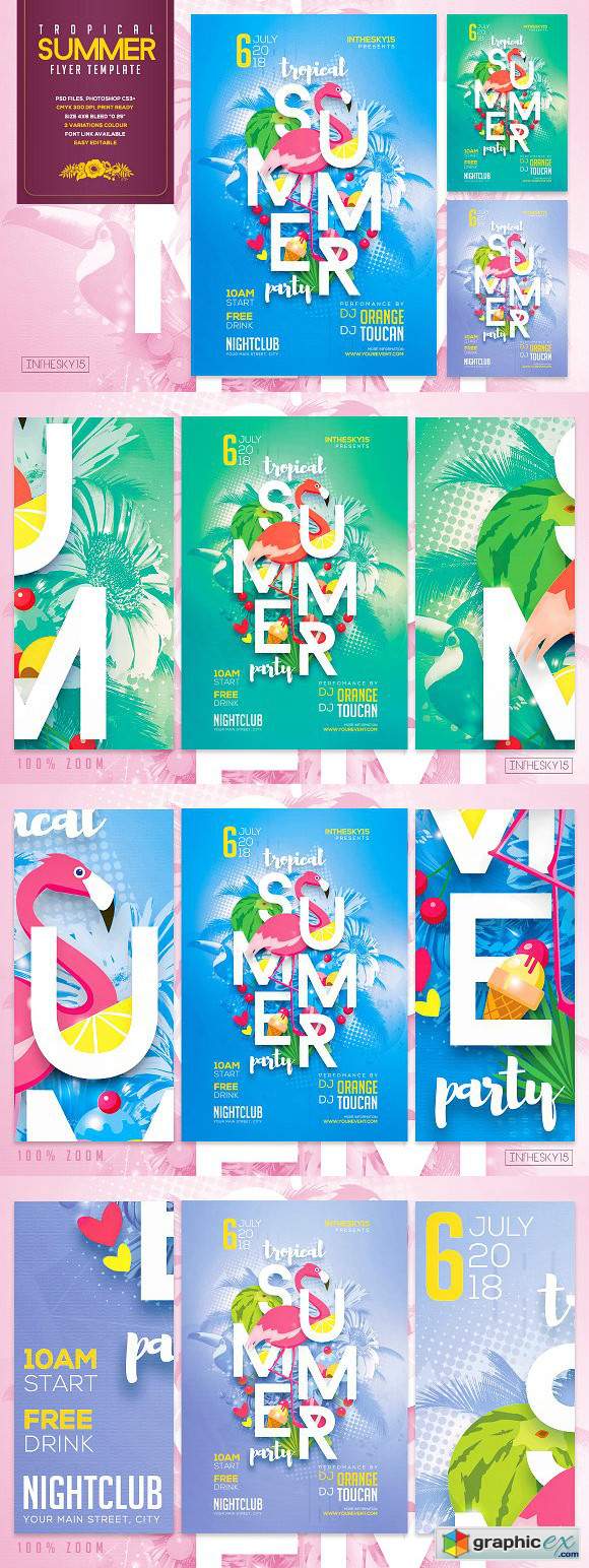 Tropical Summer Party Flyer Template