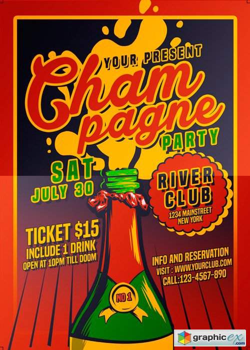 Champagne Party Vector Flyer