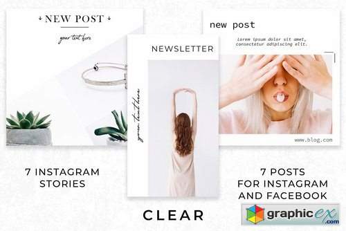 Instagram set - CLEAR - 14 templates