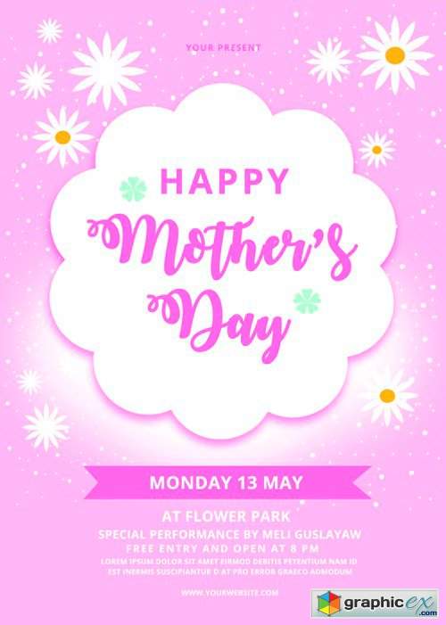 Happy Mother s day flyer template
