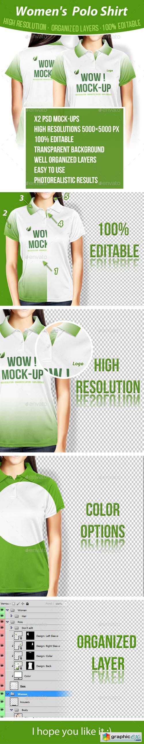 Women Polo Shirt Mock-up 22070050