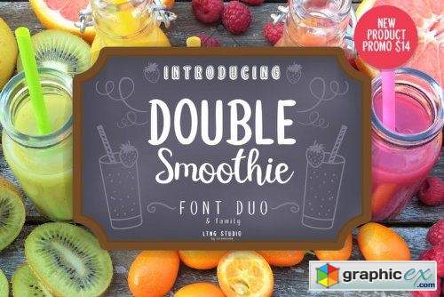 Double Smoothie Font Family - 5 Fonts
