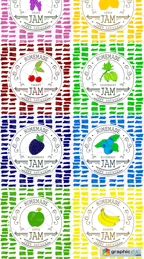 Jam Labels Design Template Vol.2 » Free Download Vector Stock Image