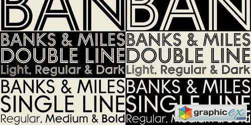 Banks & Miles Font Family - 9 Fonts