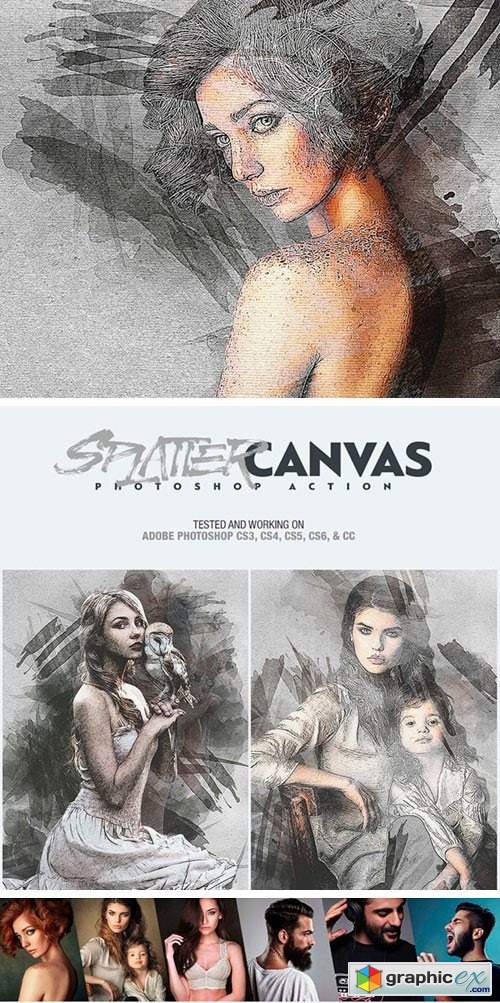 Splatter Canvas Photoshop Action