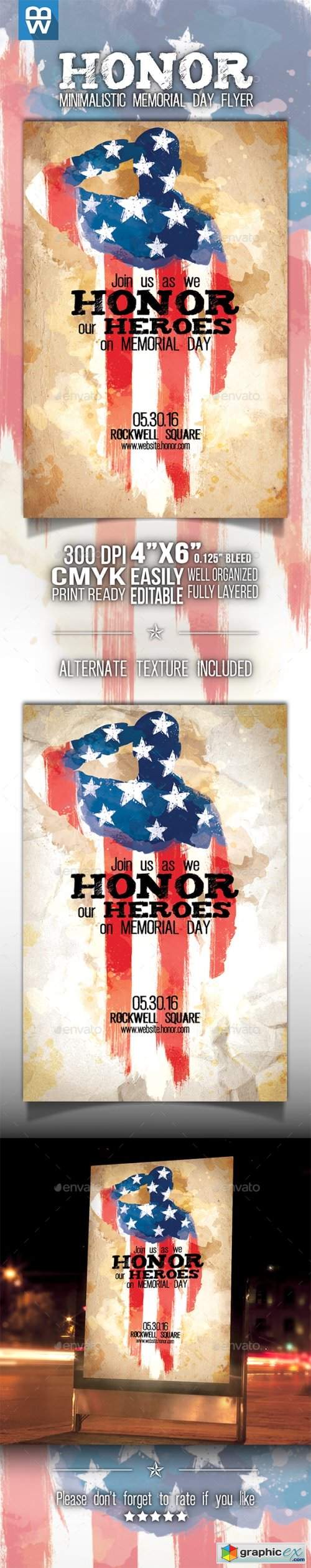 Honor - Memorial Day Minimalistic Flyer
