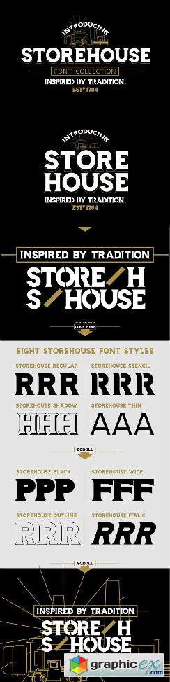Storehouse Font + Vector shapes