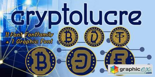 Cryptolucre Family - 12 Fonts