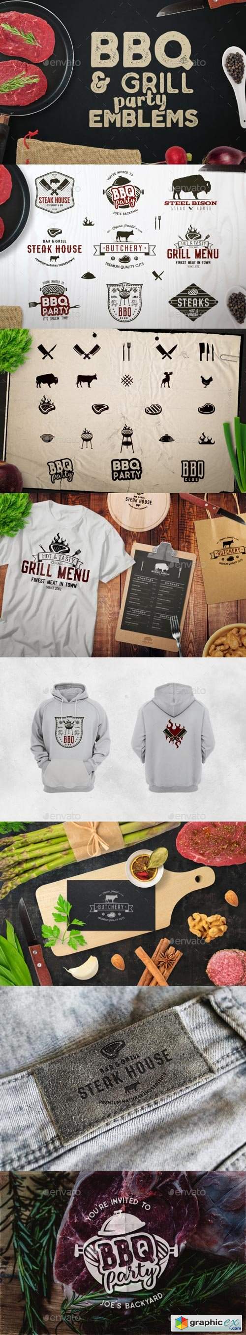 BBQ Logos & Grill Emblems Set