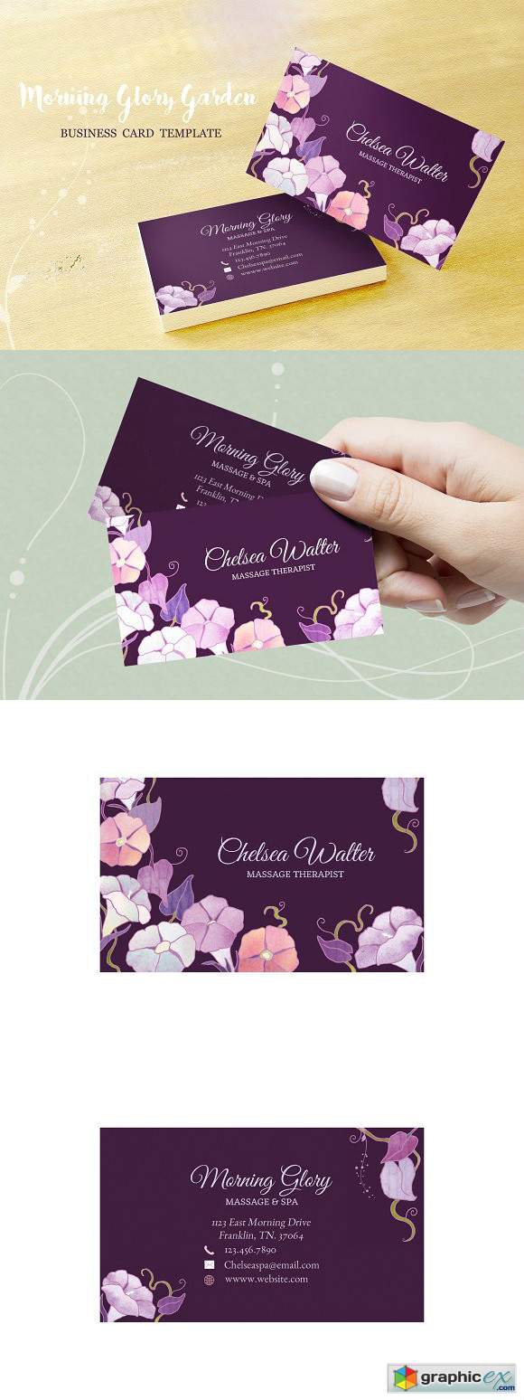 Morning Glory Business Card Template