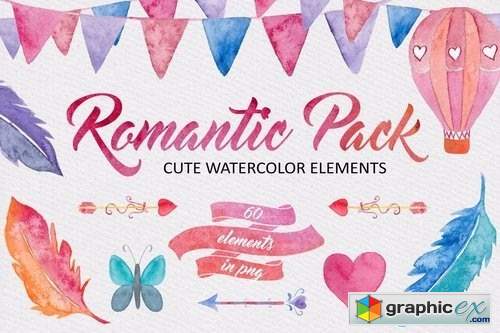 Watercolor Romantic Pack