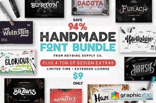 10 Full Font Families and Bonus Design Extras
