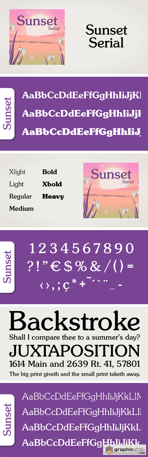 Sunset Serial Font Family
