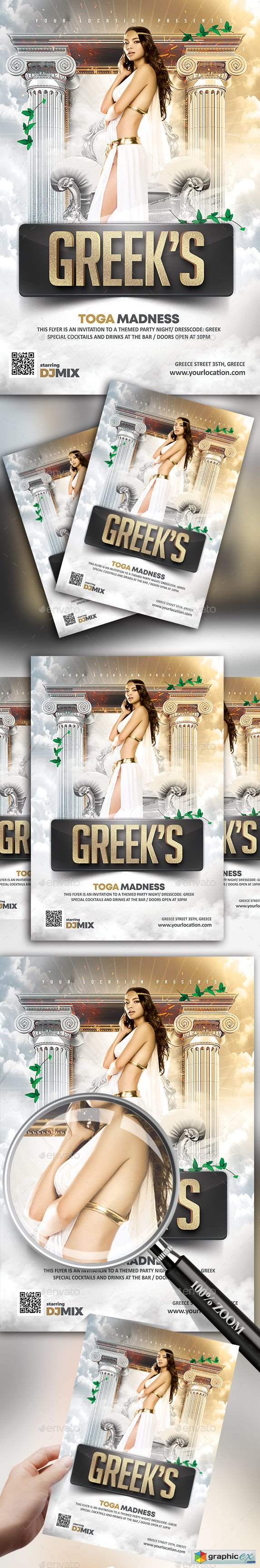 Greeks Toga Madness Flyer